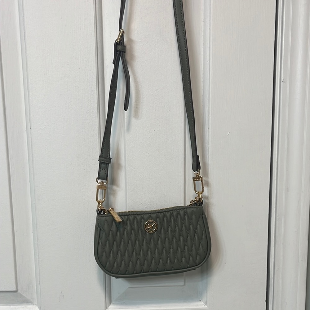 Green Quilted Crossbody Bag